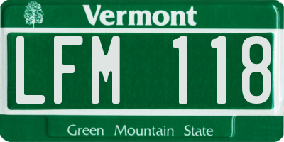 VT license plate LFM118