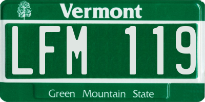 VT license plate LFM119