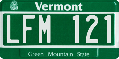 VT license plate LFM121