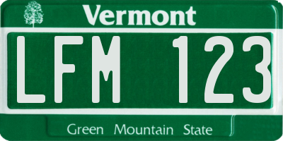 VT license plate LFM123