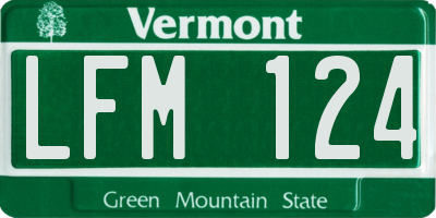 VT license plate LFM124