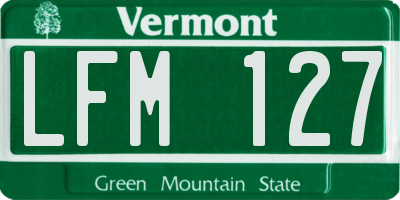 VT license plate LFM127