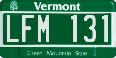 VT license plate LFM131