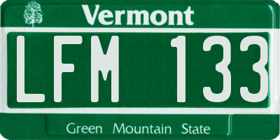 VT license plate LFM133
