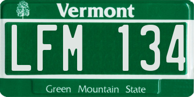 VT license plate LFM134