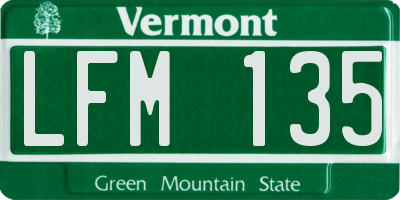 VT license plate LFM135