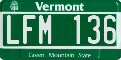 VT license plate LFM136