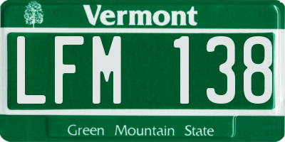 VT license plate LFM138