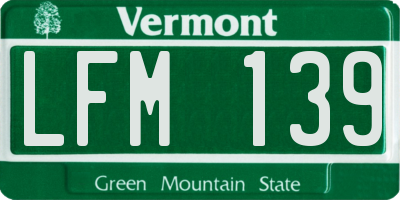 VT license plate LFM139