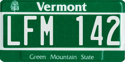 VT license plate LFM142