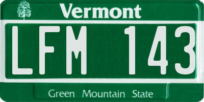 VT license plate LFM143