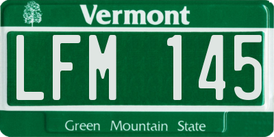 VT license plate LFM145