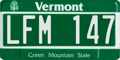 VT license plate LFM147