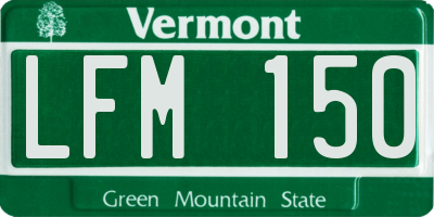 VT license plate LFM150