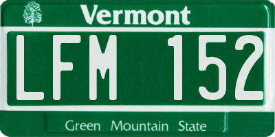 VT license plate LFM152