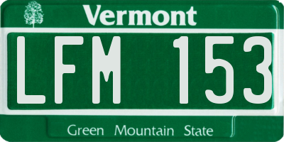 VT license plate LFM153