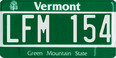 VT license plate LFM154