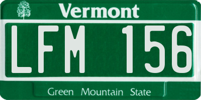 VT license plate LFM156