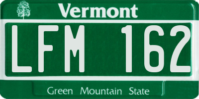 VT license plate LFM162