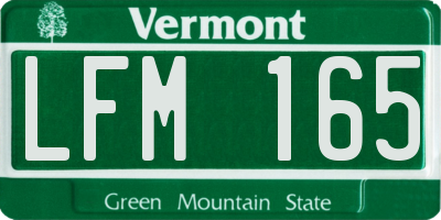 VT license plate LFM165