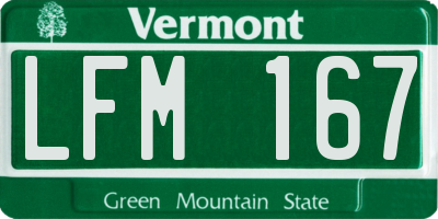 VT license plate LFM167
