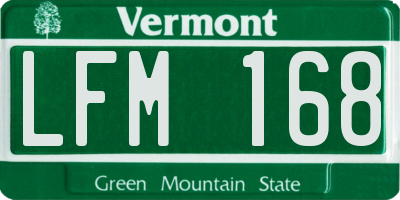 VT license plate LFM168