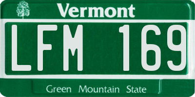 VT license plate LFM169