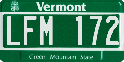 VT license plate LFM172