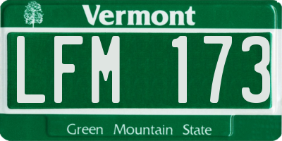 VT license plate LFM173