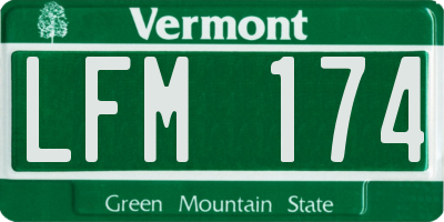 VT license plate LFM174
