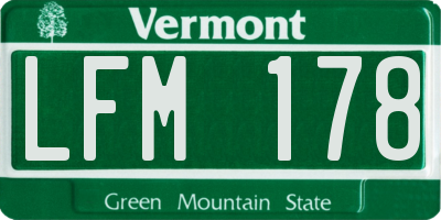 VT license plate LFM178