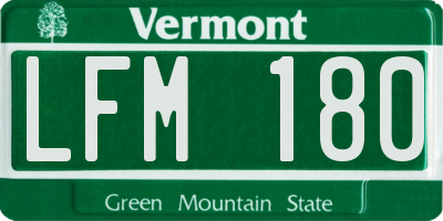 VT license plate LFM180