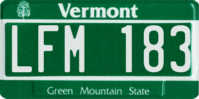 VT license plate LFM183