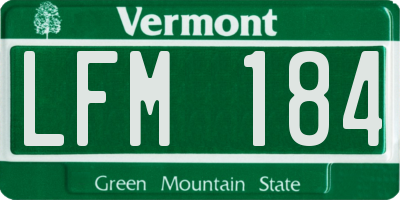 VT license plate LFM184