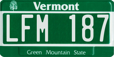 VT license plate LFM187