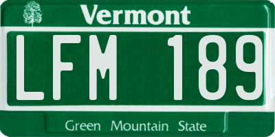 VT license plate LFM189