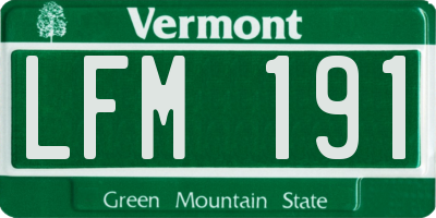 VT license plate LFM191