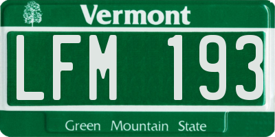 VT license plate LFM193