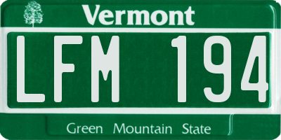 VT license plate LFM194