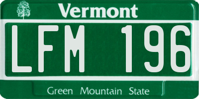 VT license plate LFM196