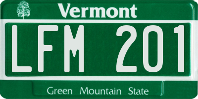 VT license plate LFM201