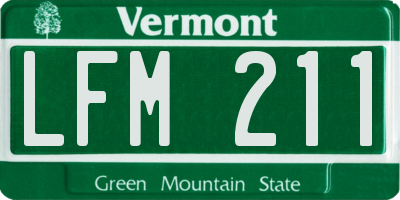 VT license plate LFM211