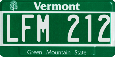 VT license plate LFM212