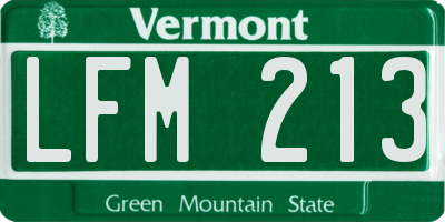VT license plate LFM213