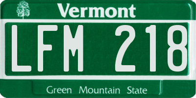 VT license plate LFM218
