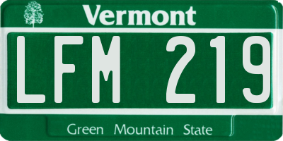VT license plate LFM219