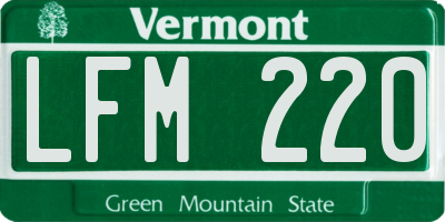 VT license plate LFM220