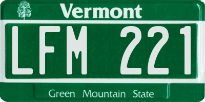 VT license plate LFM221