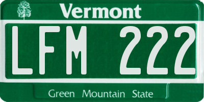 VT license plate LFM222