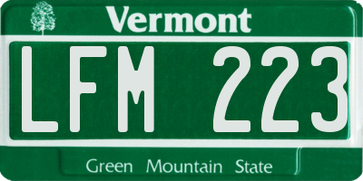 VT license plate LFM223